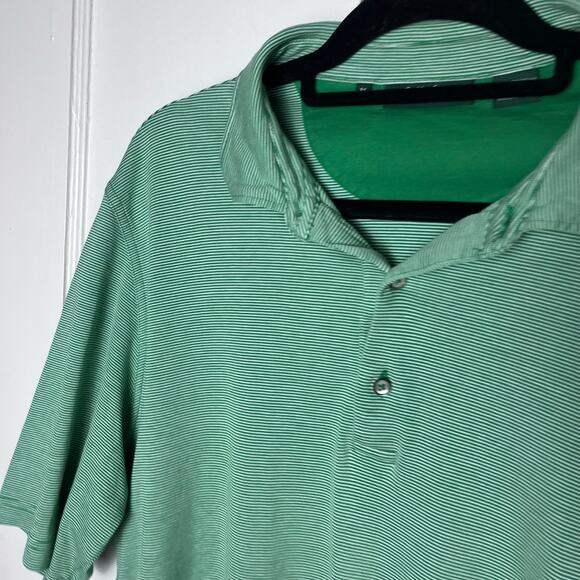 Bobby Jones Men's Light Green Striped Pima Cotton Lightweight Golf Polo Size XL - Picture 3 of 6